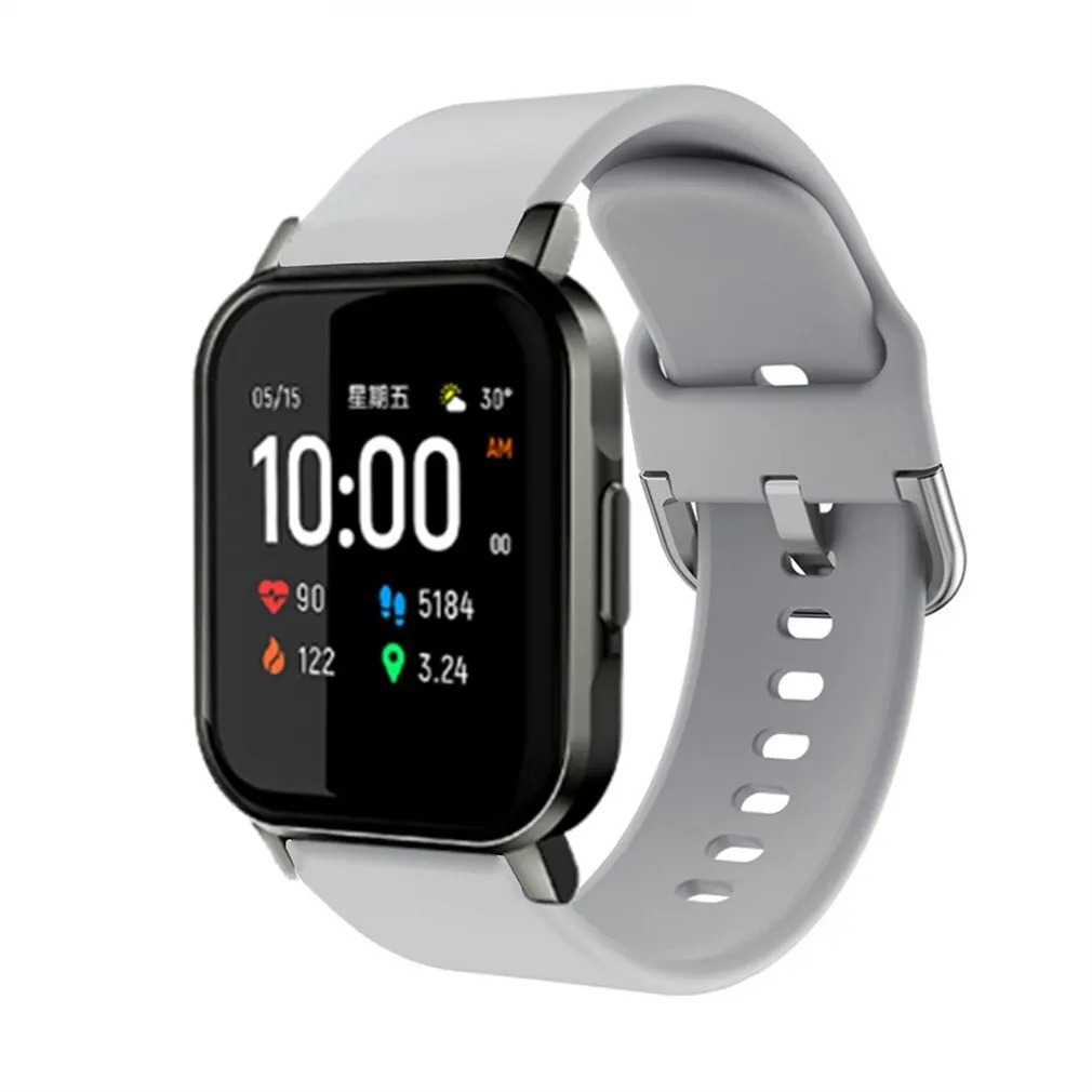 

Watch Replacement Strap For Haylou Watch LS02 Series 20mm Solid Color Vibrant Silicone Strap Fashion