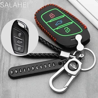 luminous leather car remote key case cover holder shell for mg zs ev mg6 ezs hs ehs 2019 2020 for roewe rx5 i6 i5 rx3 rx8 erx5