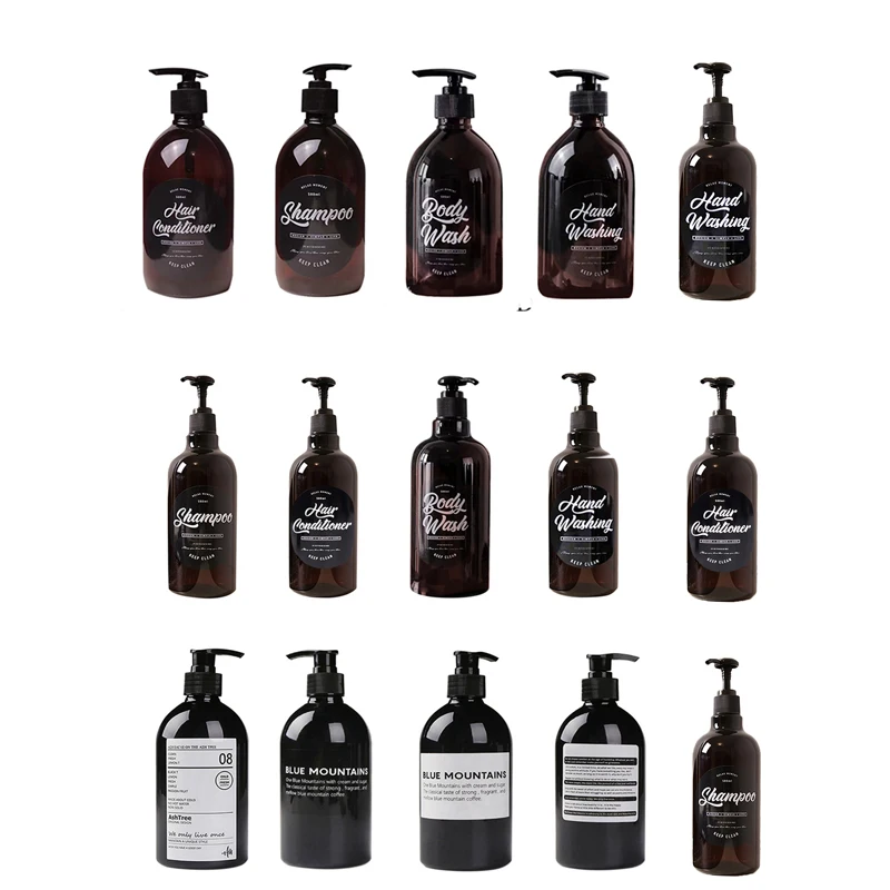 

Bathroom Soap Dispenser Shampoo Press Bottle Body Wash Hair Conditioner Shampoo Liquid Shower Gel Soap Refillable Bottle