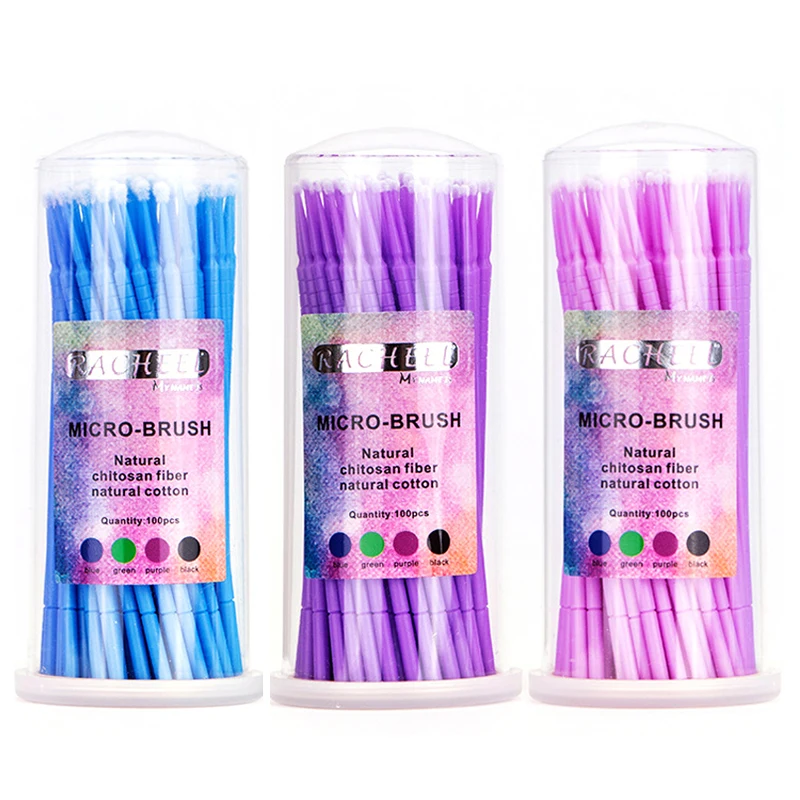 100 шт./лот одноразовые кисти для ресниц тампоны микрокисти инструменты