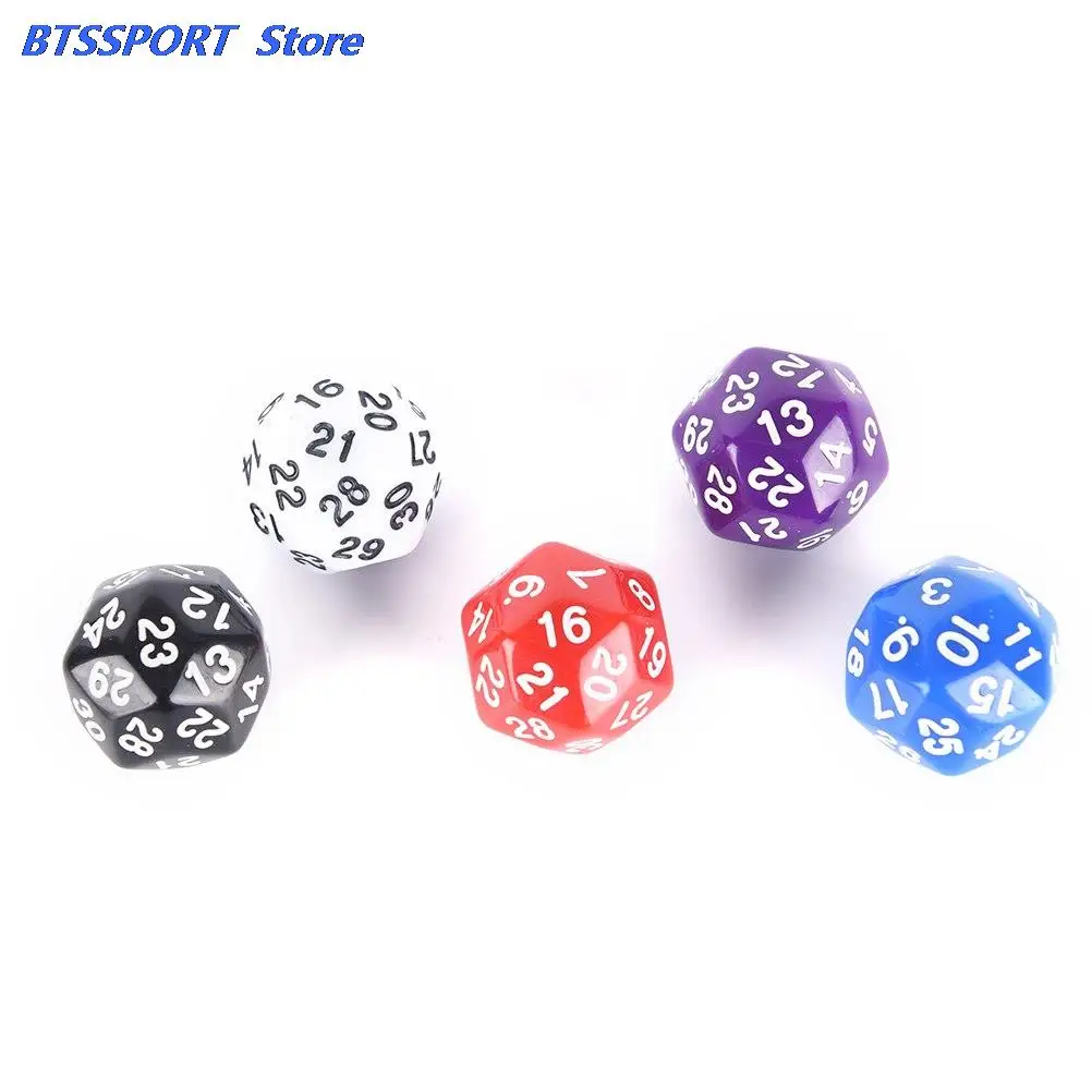 1 шт. 30-сторонние игральные кости пластиковые кубики 5 цветов белый красный