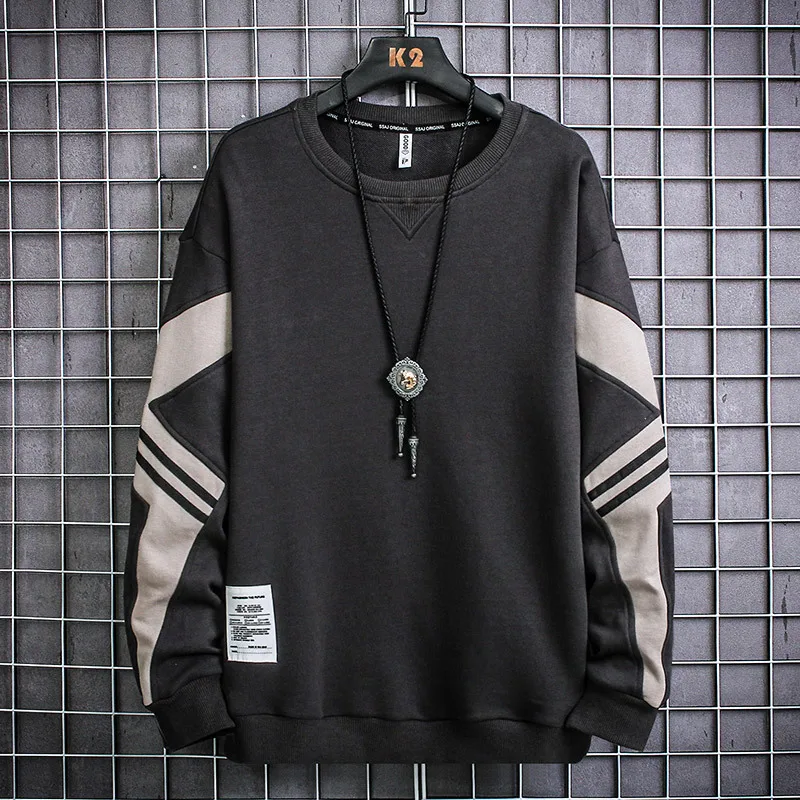 

Men's Hoodies 2021 Autumn Winter Sweatshirt Mens Harajuku Hip Hop Streetwear Casual Fashion Clothes Colorblock Men Clothing