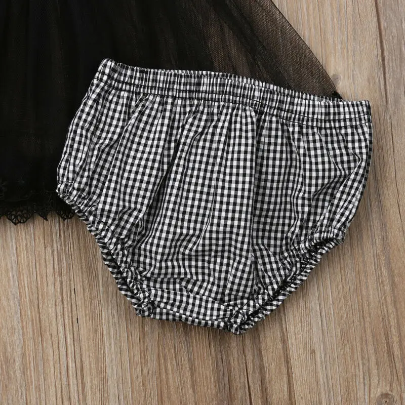 Одежда для новорожденных летние костюмы из 2 предметов младенцев топы в клетку