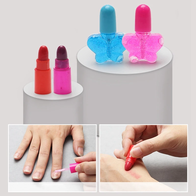 

Kid Lollipop Dressing Cosmetics Girls Toy Makeup Box Set Plastic Safety Beauty Pretend Play Makeup Game Gift Makeup Box