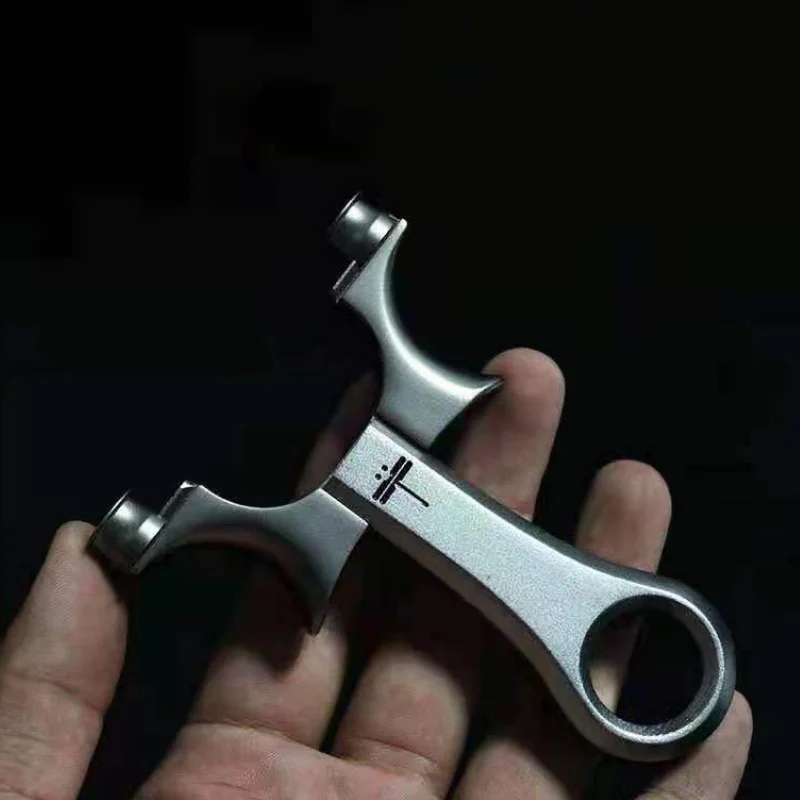 

New Professional Slingshot Hunting Titanium alloy Catapult+ Aluminum handle Outdoor Shooting with Rubber Band High Quality