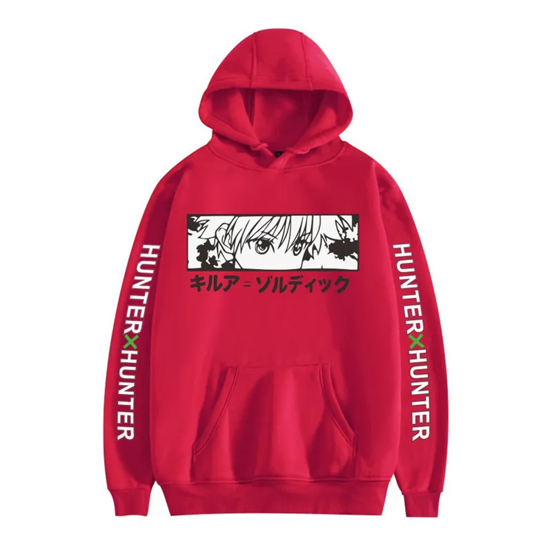 

Women Hoodies Hunter X Hunter Women Pullovers Hoodies Sweatshirts Killua Zoldyck Devil Eye Print Anime Hoody Streetwear Tops