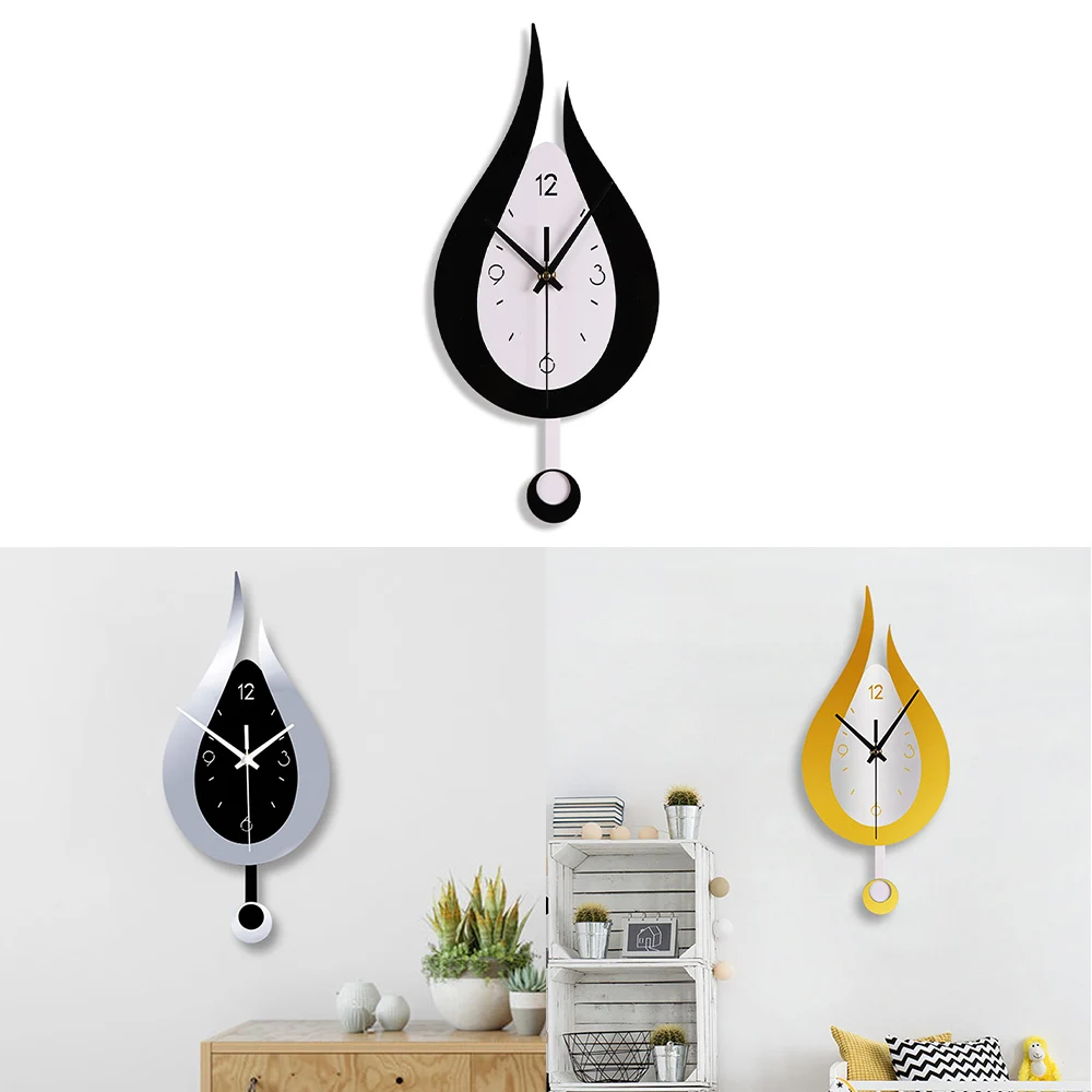 

Modern White Waterdrop Diy Design Clock Creative Quartz Wall Stickers Clock Acyrlic Wall Pendulum Clock Home Living Room Decor