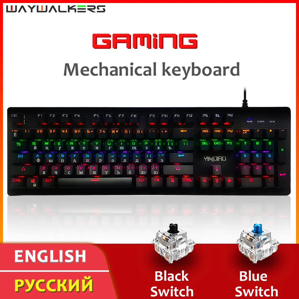 Русская игровая механическая клавиатура Waywalkers светодиодный геймерский экран с
