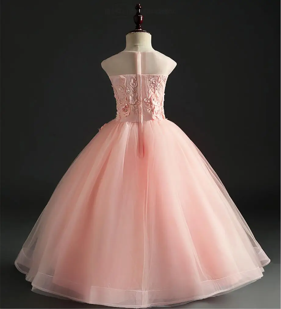 Длинное Тюлевое детское платье платья для новорожденных на крестины первый день