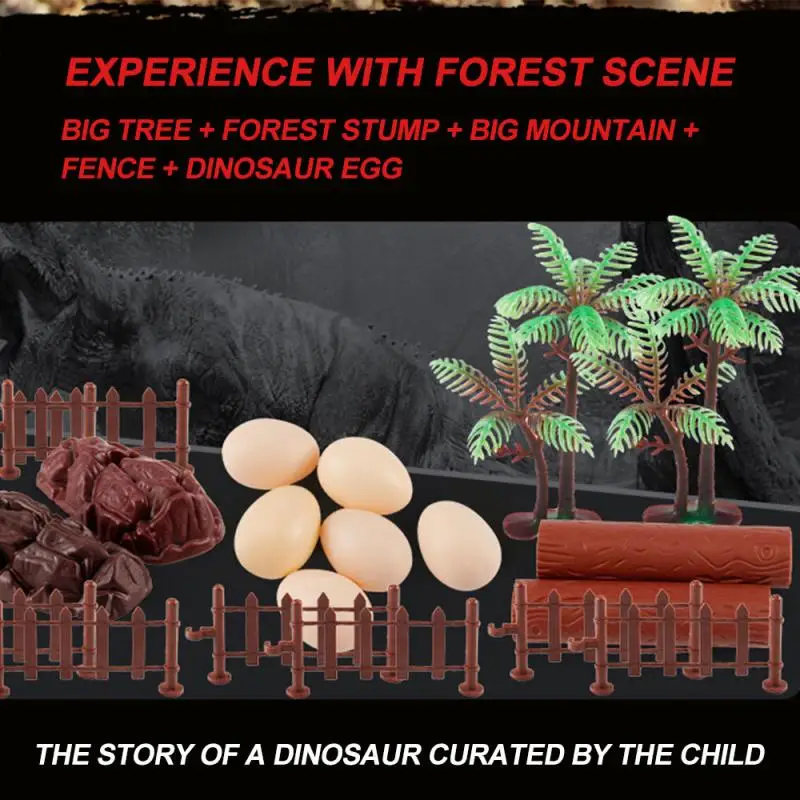 44-50PCS Mini Dinosaur Wild Animal Model Kit Soft Rubber Playset With Storage Box Children Novelty Toy Set Birthday Gifts | Игрушки и