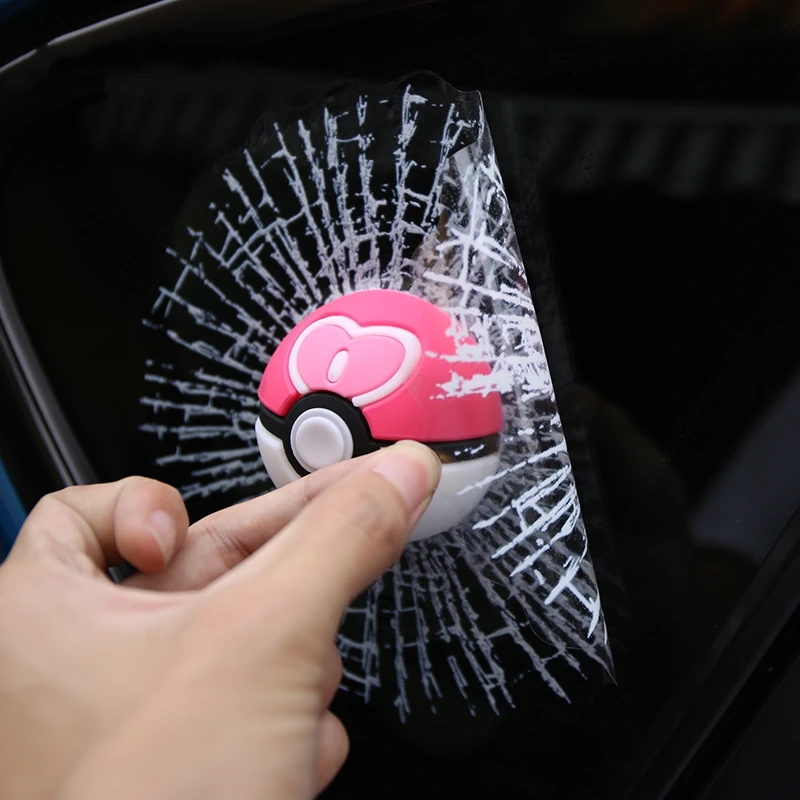 

Car Styling Funny 3D Sticker and Decal Motorcycle Accessories Pokeball Hit The Window Decoration For Bmw Audi KK17*17cm