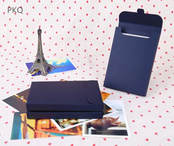 100 шт. белая/синяя/крафтовая картонная подарочная коробка поздравительные