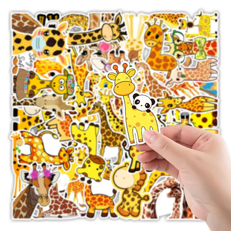 

10/30/50Pcs/set Cartoon Animal Giraffe Graffiti Waterproof Sticker For Phone Case Luggage Skateboard Kids Helmet Laptop Guitar