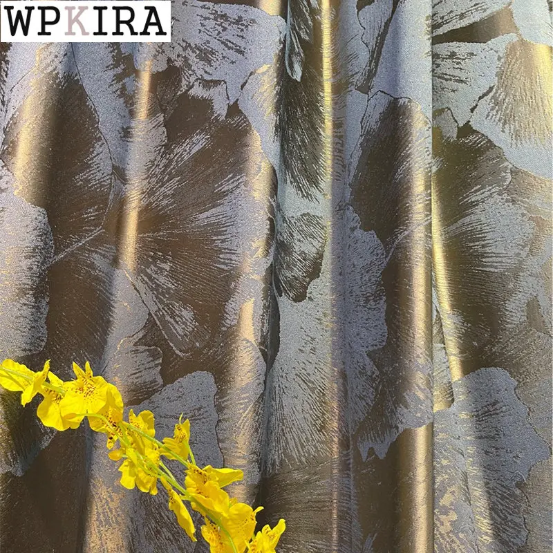 

Nordic Retro Luxury Abstract Curtain Jacquard for Living Room Blue Coffee Drape Fabric Bedroom Window Blinds Fashion S268#E