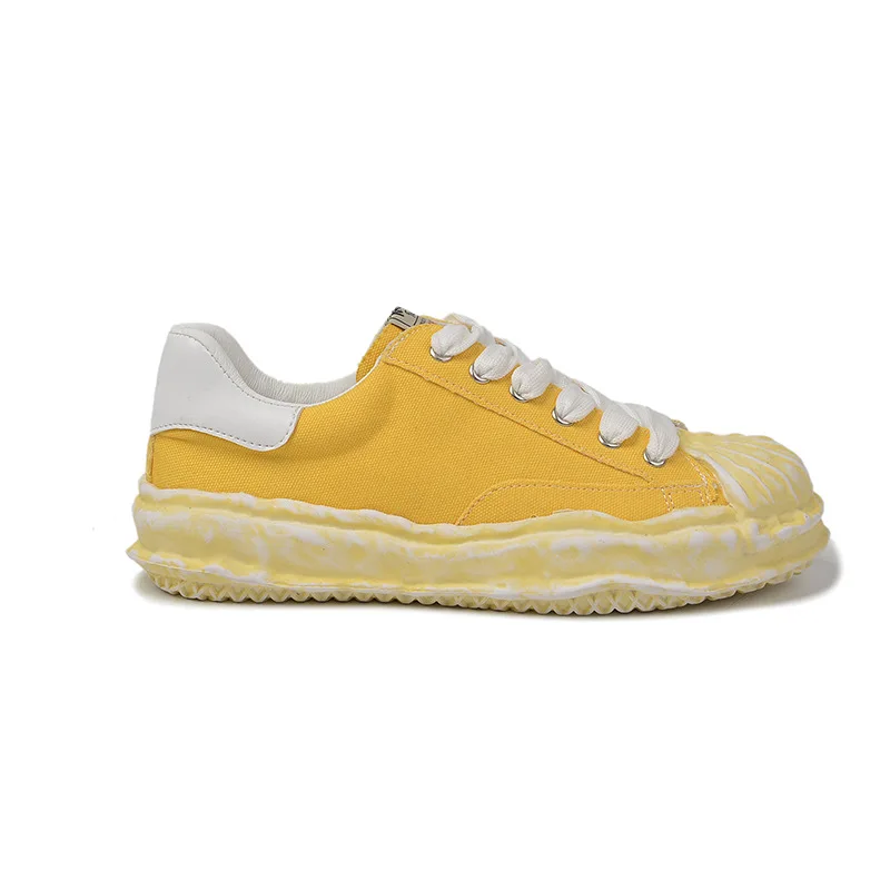 

2021 new Shell head washed dyed canvas shoes women's summer fashioin dissolving shoes thick-soled pink lace-up sneakers