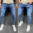 Джинсы мужские облегающие, эластичные мужские цветные джинсы, мужские модные облегающие джинсы 2020, мужские повседневные брюки, джинсы, мужские синие
