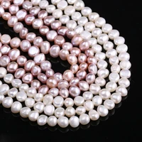natural freshwater pearl two sided light pearls beads making for jewelry bracelet necklace accessories for women gift size 6 7mm