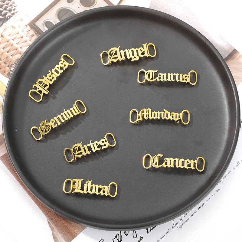 

Cute Baby Girl Stainless Steel Shoe Buckle Zodiac Shoe Buckle For Women Men Gold Shoelace Tag Charm Jewelry Accessories 2021 BFF