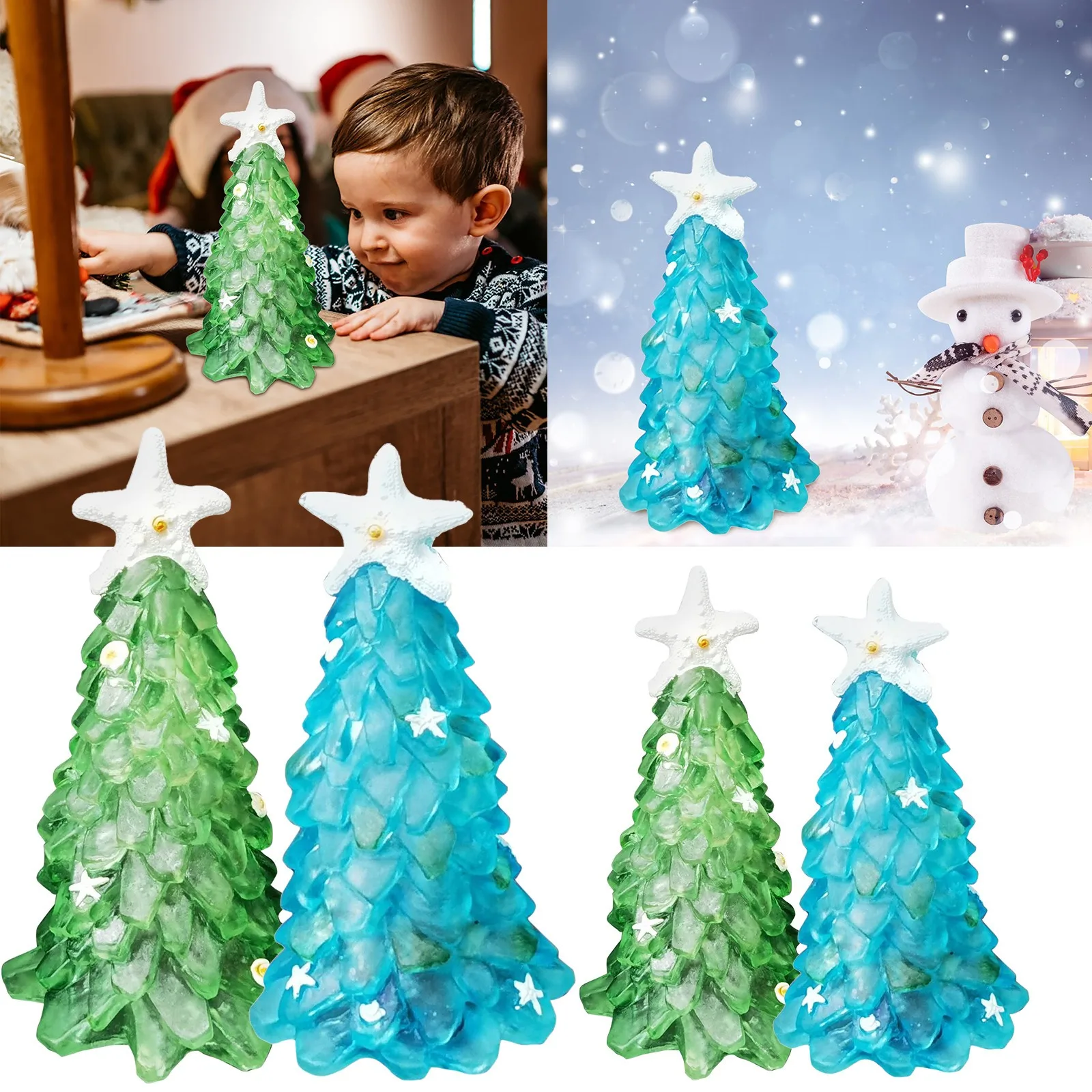 2022 Рождественская Елка декоративная статуя с верхней смолой рождественские украшения для дома украшение Новогодний подарок для ребенка Ро...