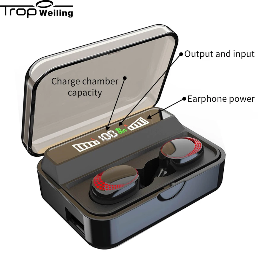 Спортивная игровая гарнитура Too Weiling Tws Bluetooth наушники вкладыши со светодиодной