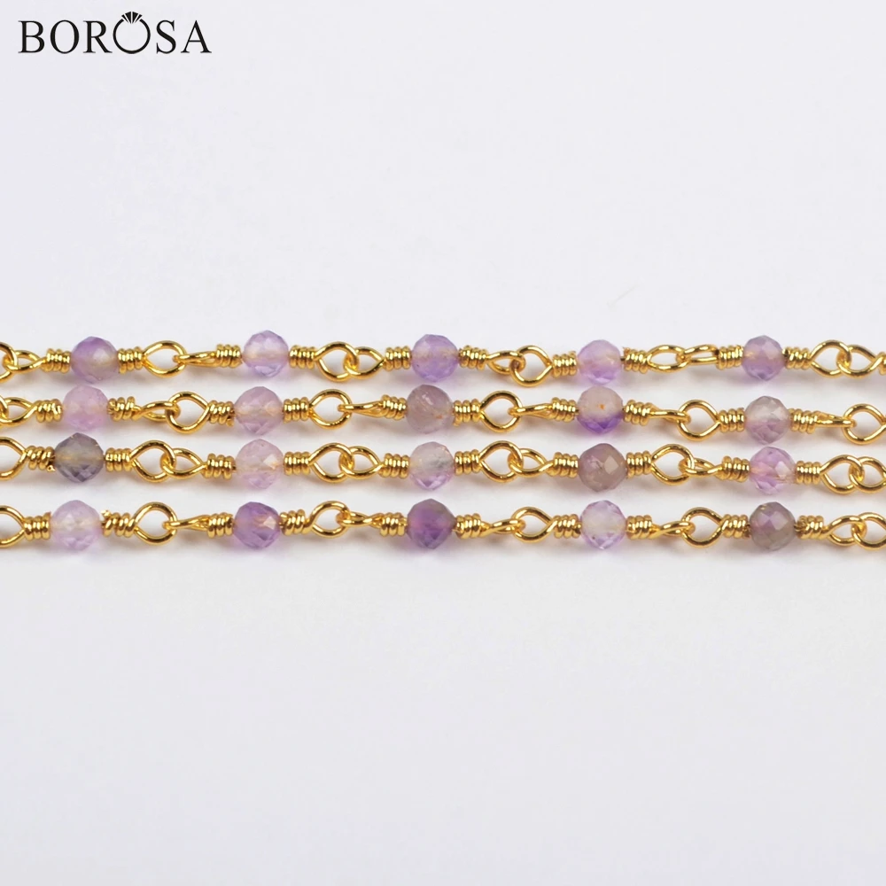 Цепочка Из Натурального аметиста 3 м 2 мм | Украшения и аксессуары