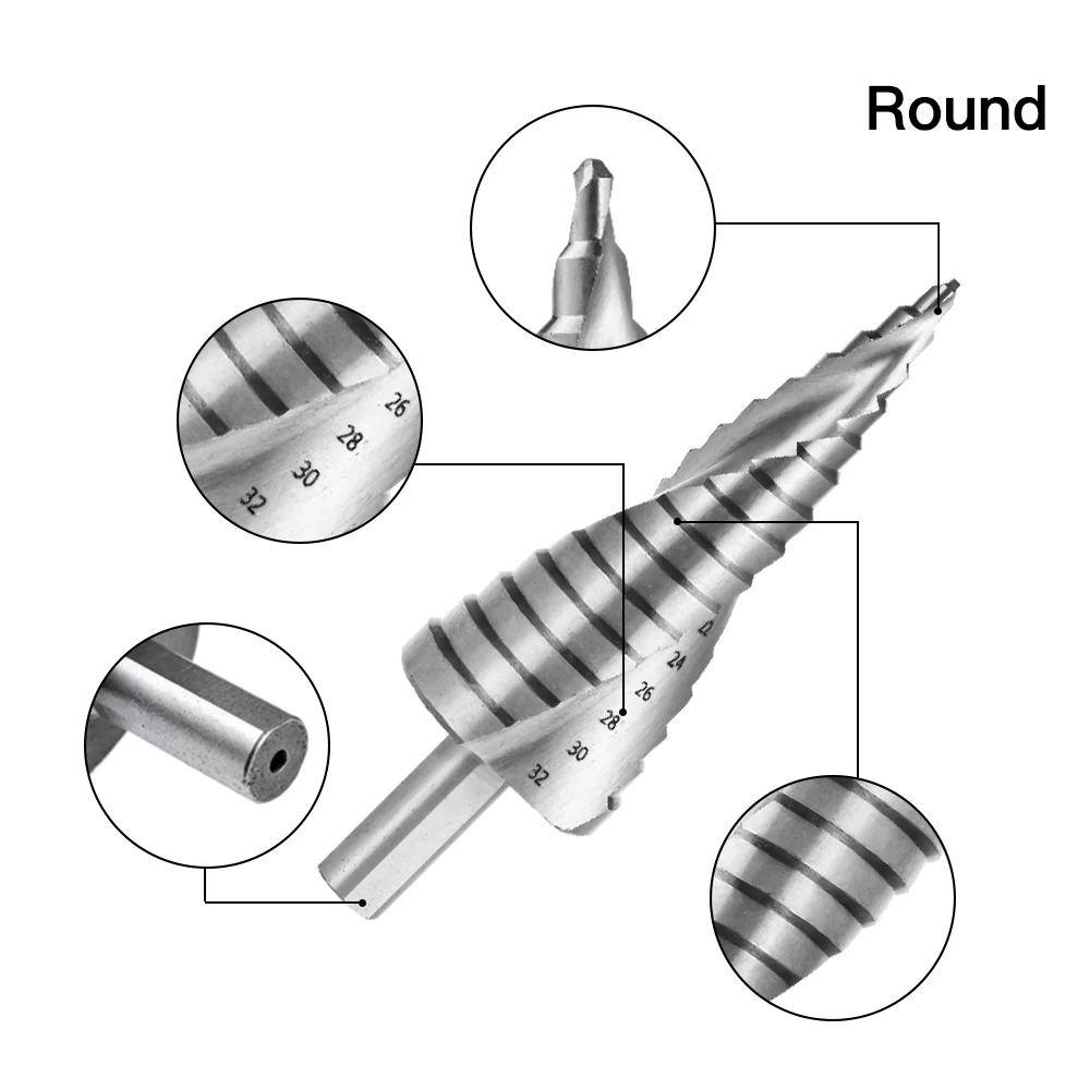 Спиральное и прямое Рифленое центральное сверло из быстрорежущей стали 4 12/20/32 мм