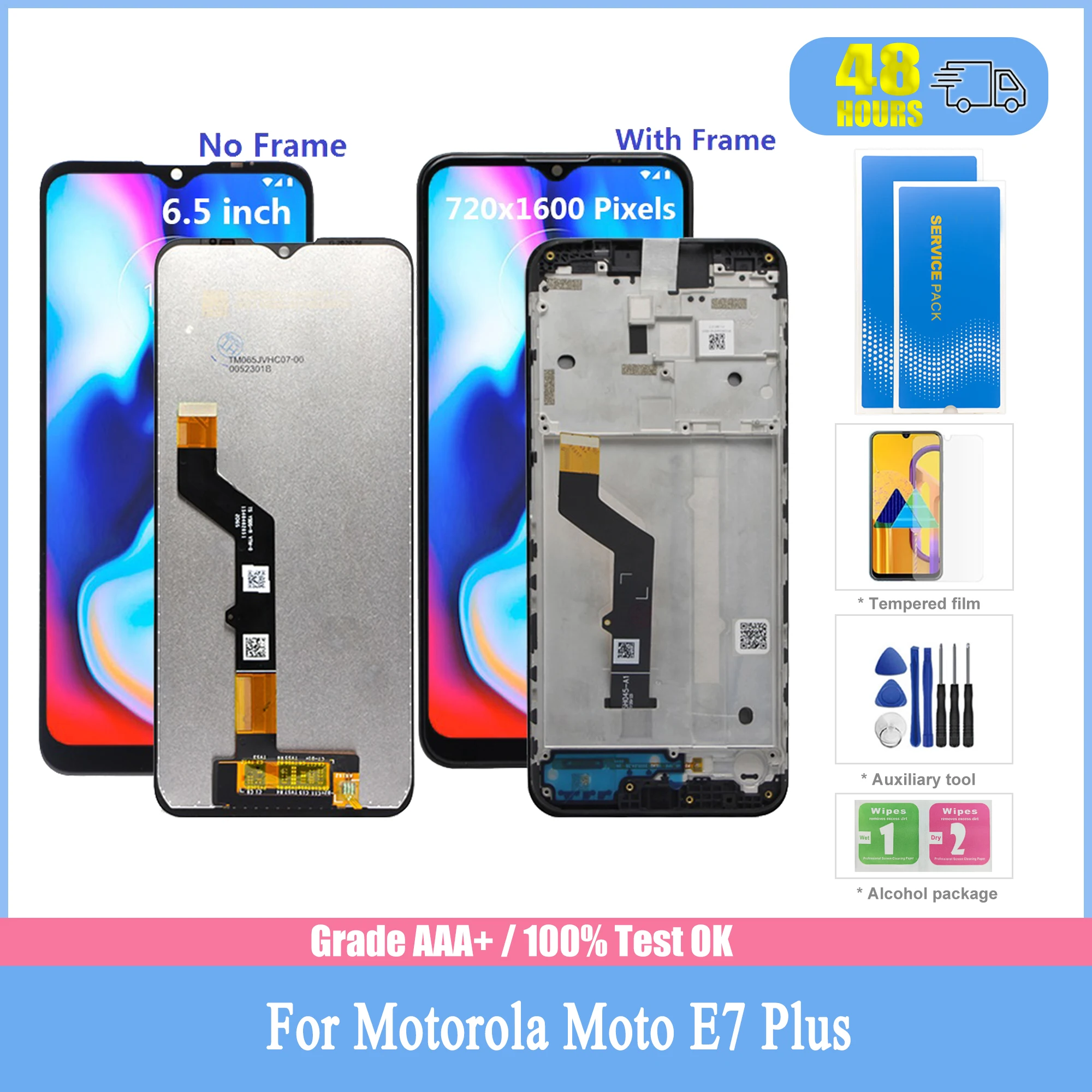 

Оригинальный ЖК-дисплей для Motorola Moto E7 Plus с рамкой, сенсорный экран, дигитайзер в сборе для Moto E7Plus, ЖК-дисплей