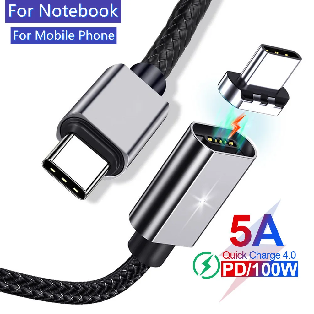 Фото Кабель для быстрой зарядки iphone 11 MacBook Pro 100 Вт USB C к Type Магнитный зарядный шнур PD Кабель для быстрой зарядки iphone 11 MacBook Pro 100 Вт USB C к Type Магнитный зарядный шнур PD