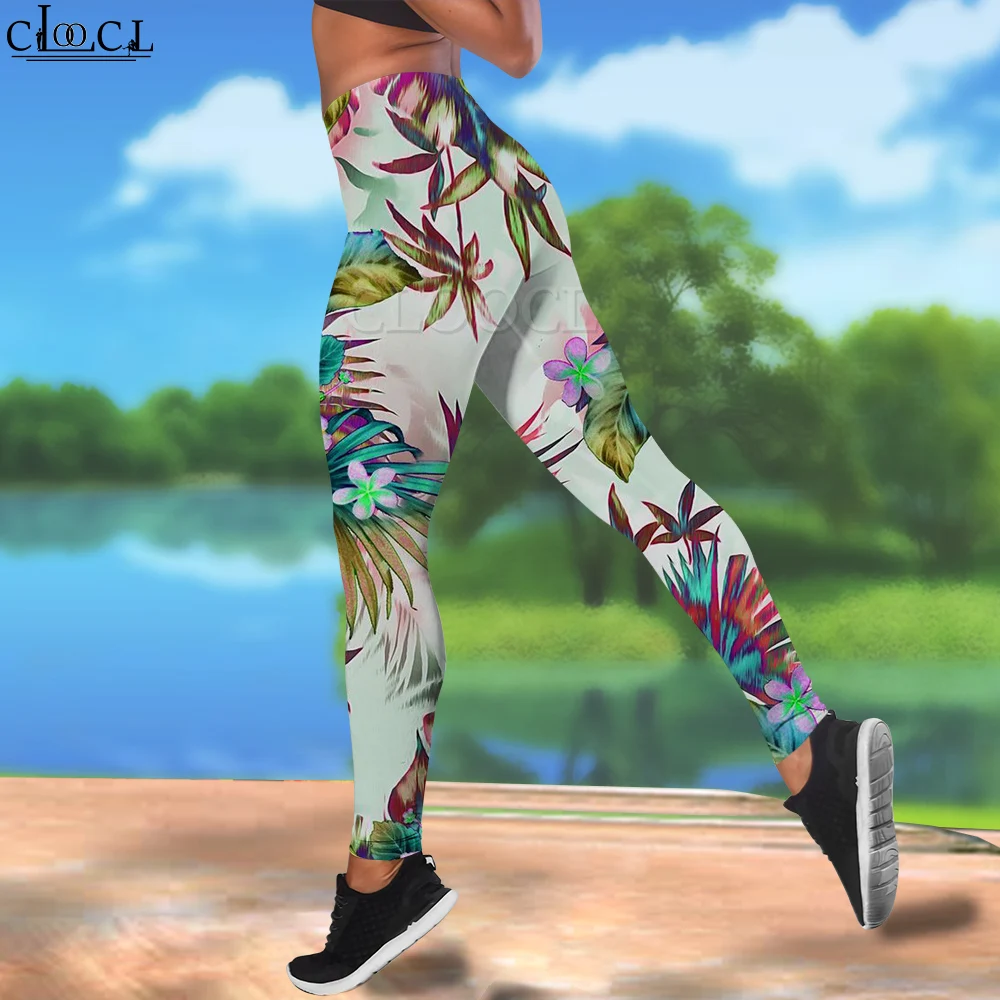 CLOOCL Women Leggings Exotic Macaw Parrot Printed High Waist Elasticity Legging Female for Outdoor Street Casual Jogging Pants