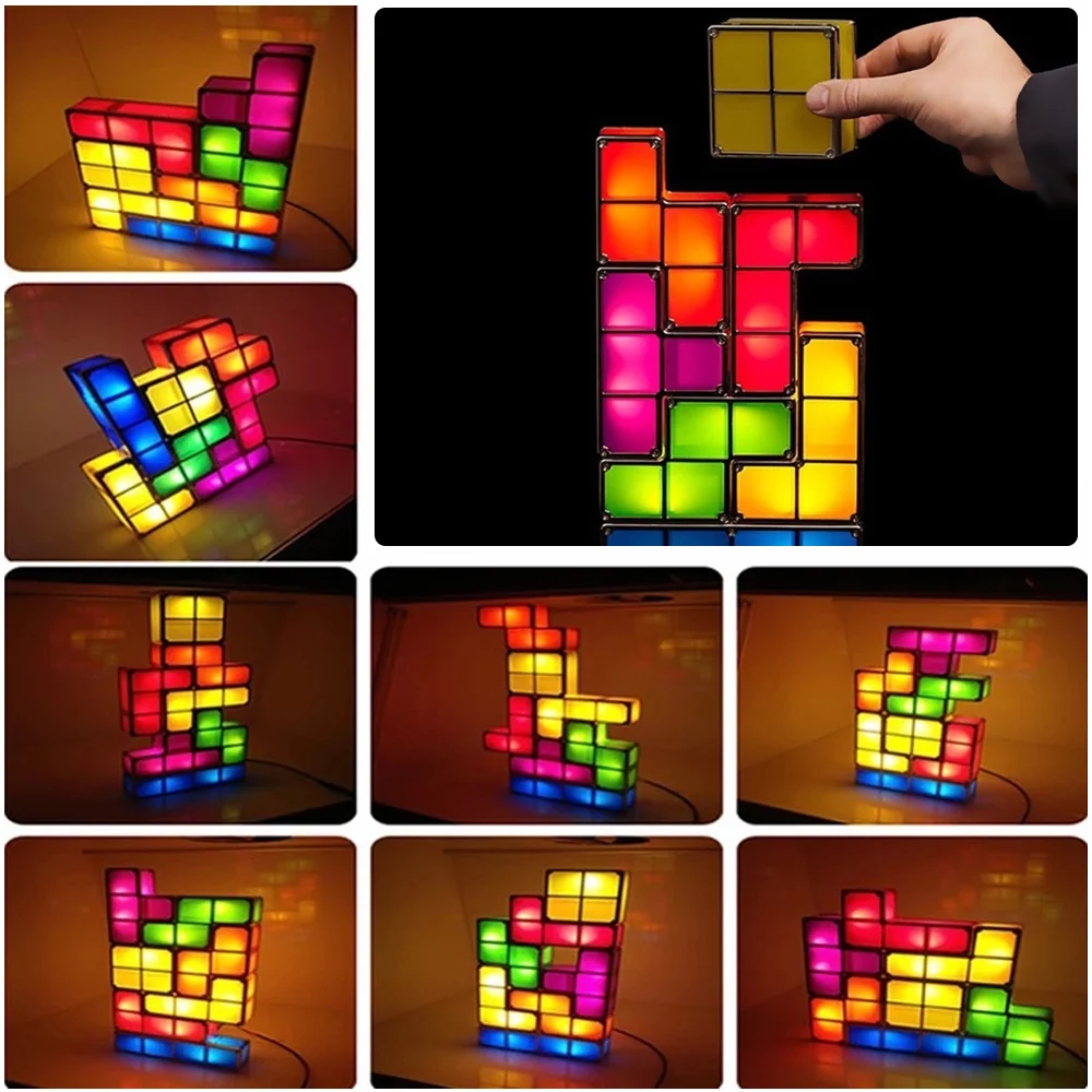 DIDIHOU DIY светодиодный головоломка стекируемые светильник красочная игрушка