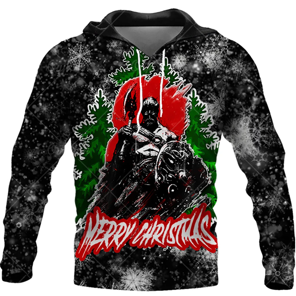 

Loose Sweatshirt Christmas Element Men's Hoodie Hooded Coat Autumn Clothes Male Female Pullover Jacket 4XL G