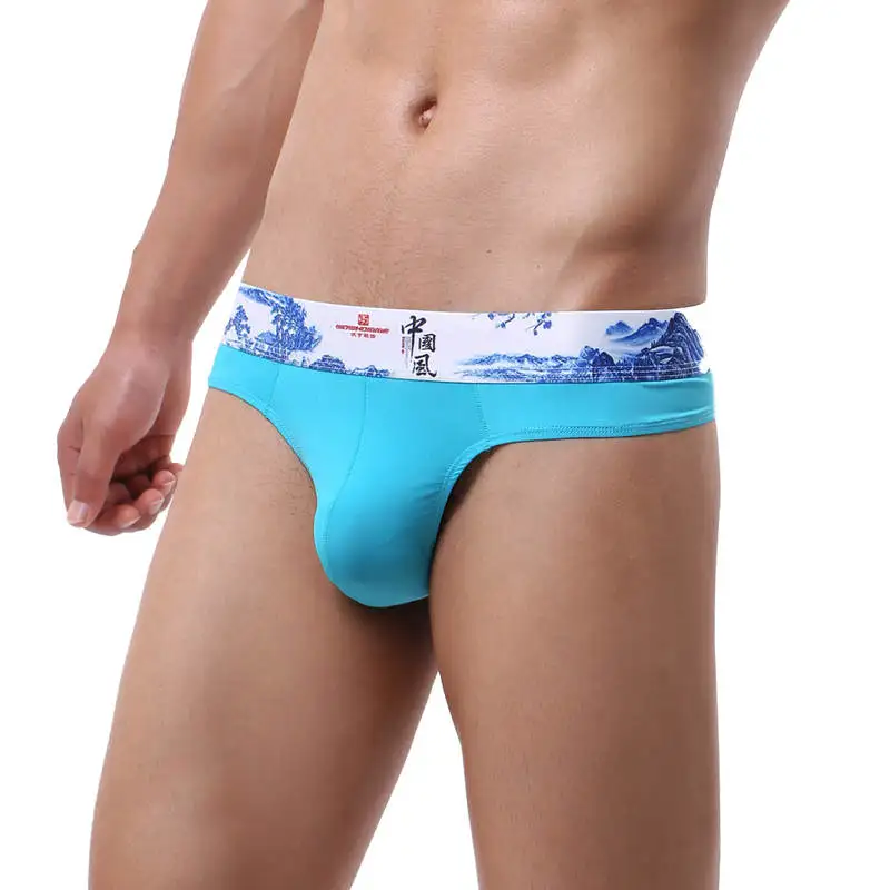 Трусы-стринги мужские 8 шт./лот пикантное нижнее белье с принтом треугольные