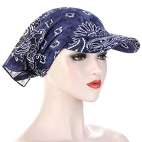 bandana scarf cap sunscreen hedging cap printed brim baseball cap candy sunshade hooded scarf headpiece headscarf baseball hat
