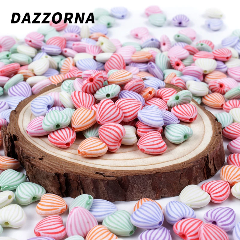 

50/100/200Pcs Mixed Heart Acrylic Beads For Jewelry Marking Loose Spacer Beads Bracelet Necklace Accesories