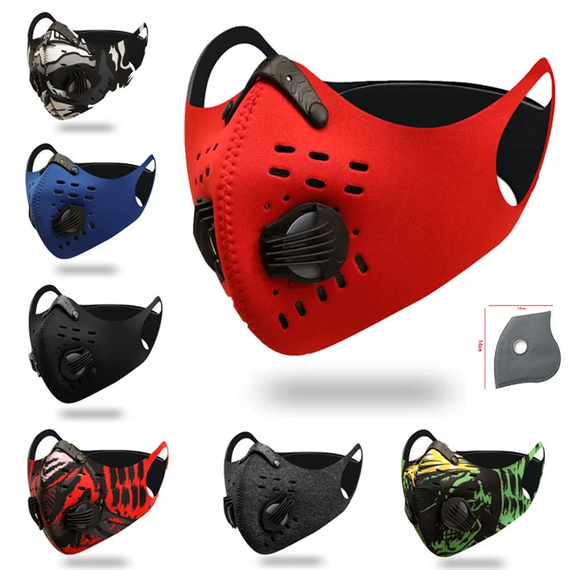 

1Pcs Anti Dust Anti fog PM2.5 Face Mask Activated Carbon Filter Running Cycling Mask Outdoor Dustproof Air Pollution Mouth Mask