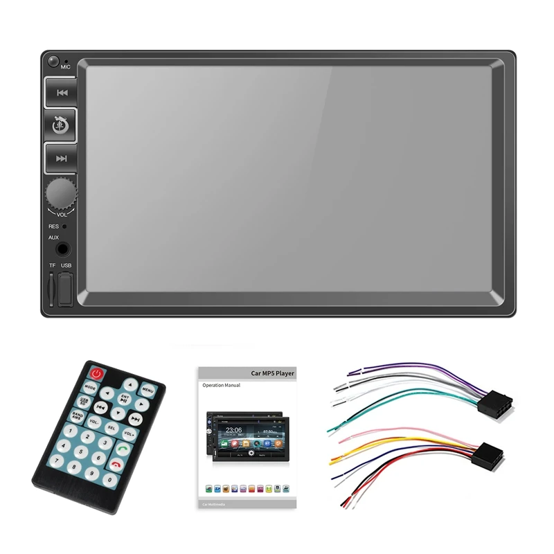 

2 Din Car Radio 7 Inch Player Mp5 Press Screen Bluetooth Multimedia Fm Aux Usb Sd Card HD Player Mp5