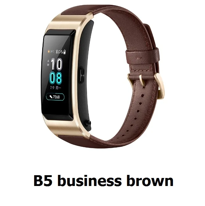 B5 business brown Huawei TalkBand B5 Talk Band B5 Bluetooth умный Браслет фитнес носимые спортивные совместимые смарт-мобильные телефоны устройства браслеты - Цвет: B5 business brown