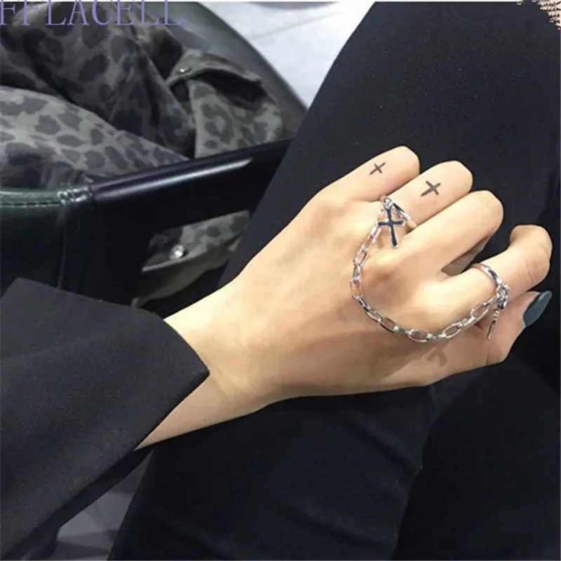 Новое модное многослойное регулируемое кольцо в стиле хип хоп и панк из четырех