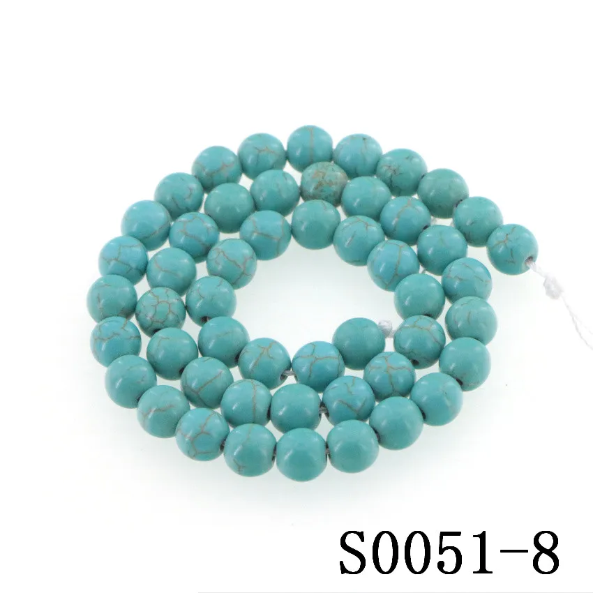 Модные круглые бусины из камня 4-14 мм синтетические бирюзы сделай сам аксессуары