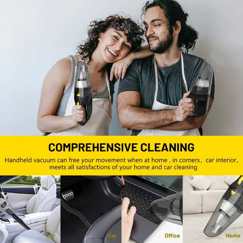 

Cordless Car Vacuum Cleaner Portable Handheld Household Auto Dual-use Powerful Cyclone Suction Mini High-power Cleaner