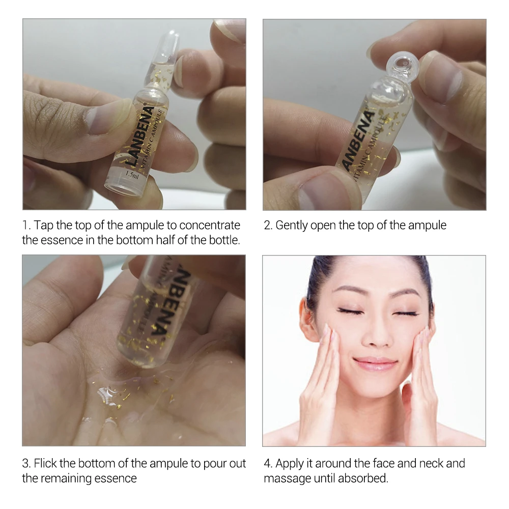 

LANBENA Vitamin C Whitening Facial Serum Collagen Skin Care Face Cream Moisturizing Anti-Aging Sheet Mask Essence Remove Freckle