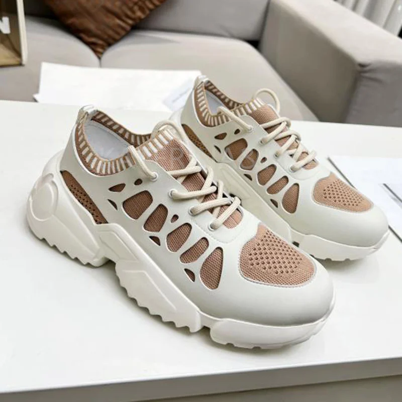 

High Quality Brand 2022 Spring Thick Sole Casual Shoes Woman Mixed Colour Mesh Casual Shoes Woman Running Shoes Woman Sneakers