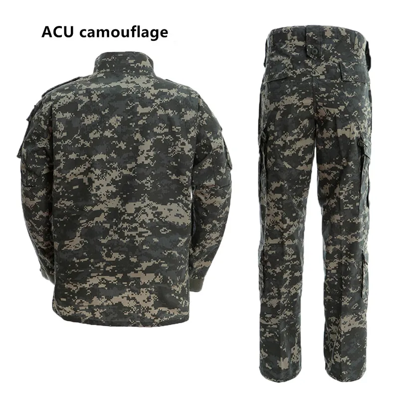 

Men Camouflage Set Military Outdoor Long Sleeve Multicam Tactical Soldier Army Uniform Combat Battle Clothes Suit Coat+Trousers
