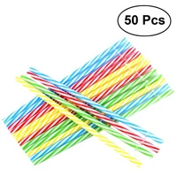 50pcs two colors thread pattern reusable plastic thick drinking straws mason jar straws mixed colors