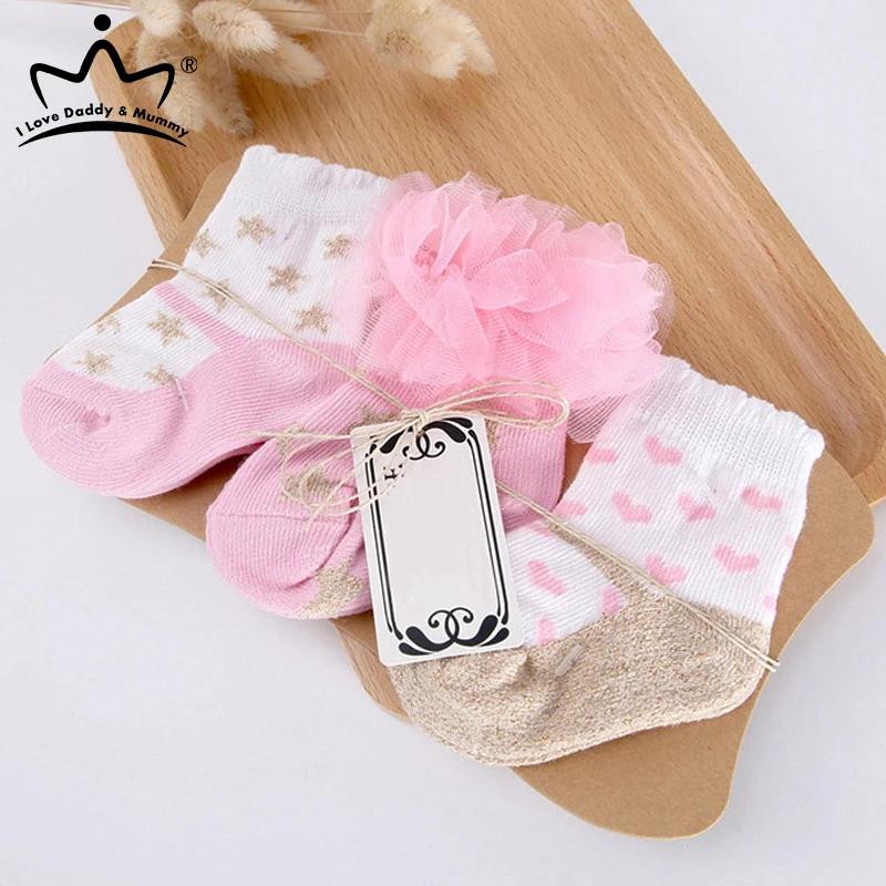 3 пары/Лот носки для маленьких девочек кружевные хлопковые детские принцессы со