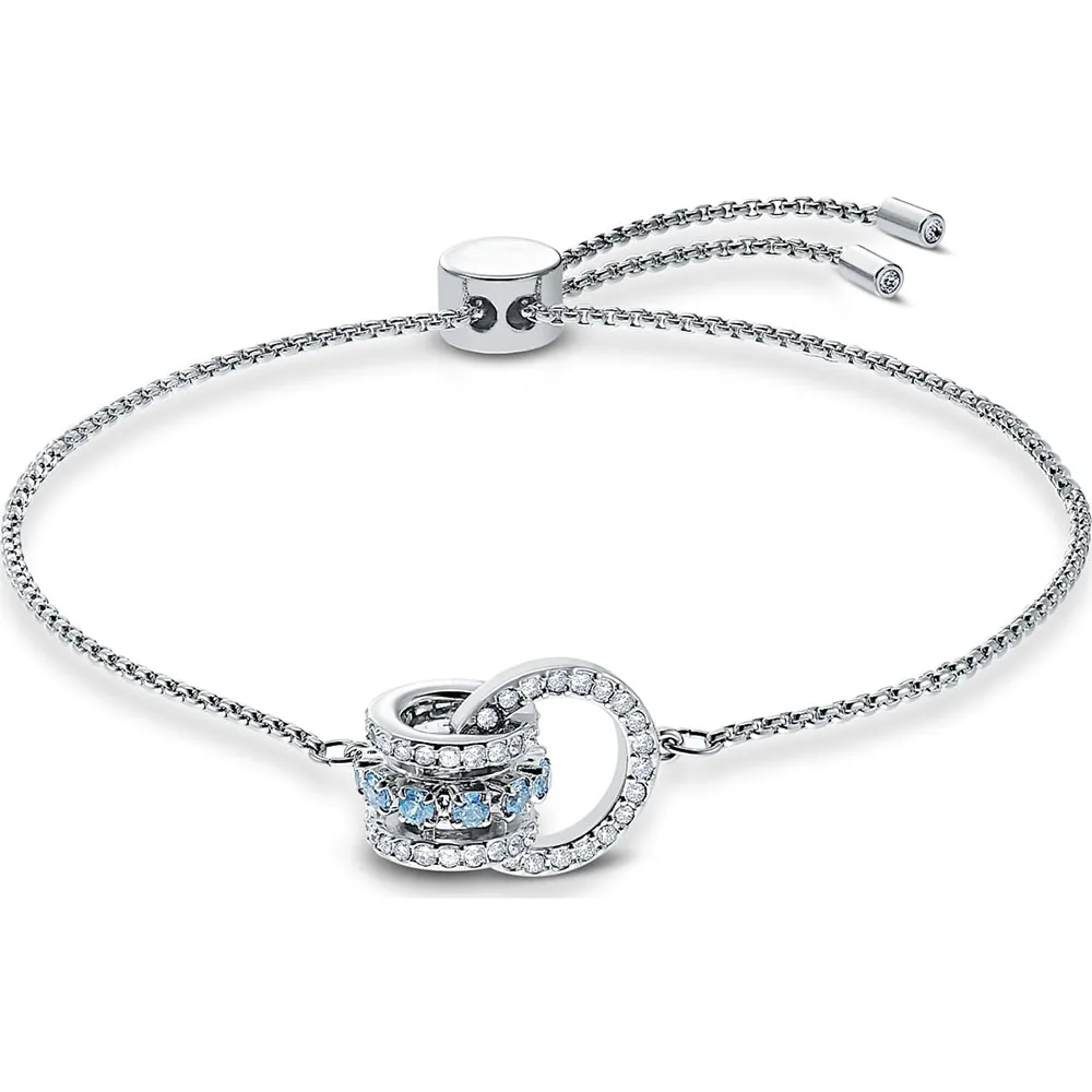 

SWA New Fashion Trend FURTHER Bracelet Light Blue Lucky Round Crystal Female Romantic Jewelry Valentine's Best Gift