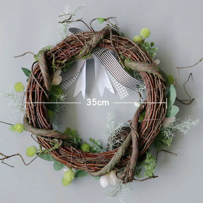 

Artificial Mossy Bird's Nest Wreath for Front Door Wall Windows Wedding Party Farmhouse Home Decoration