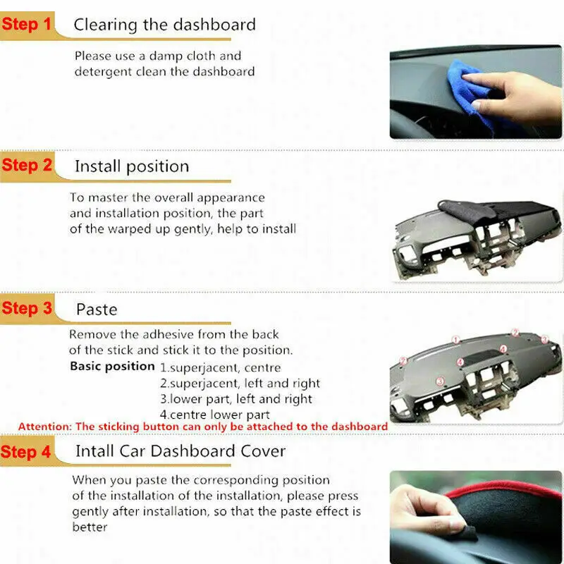 

Interior Dashboard Carpet Photophobism Protective Pad Mat For Ford Mondeo 2013