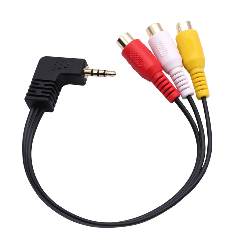 Аудиокабель-удлинитель с позолоченным штекером 3 5 мм на гнездо 2RCA 15 см |