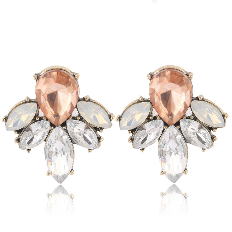 Новинка женские модные серьги с кристаллами стразы Красный/Розовый стекло